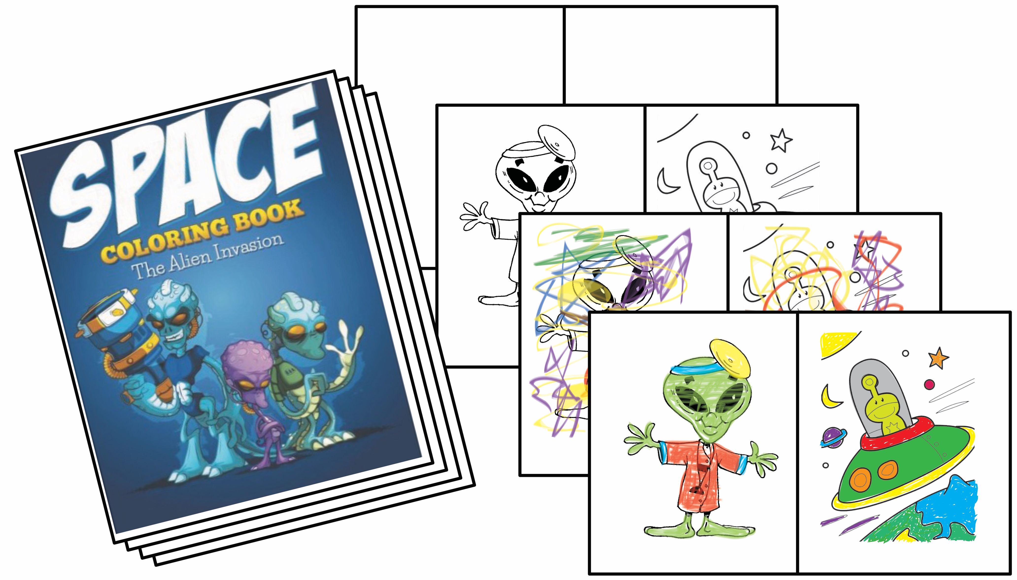 Space Aliens Coloring Book