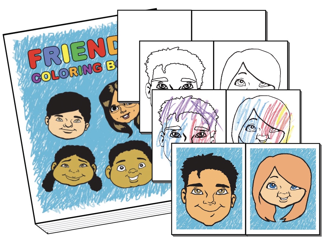 Friends 4-Way Coloring Book